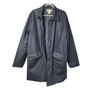 J. CREW Jacket Men's L Black Utility Field Military Waxed Cotton Chore Outdoor